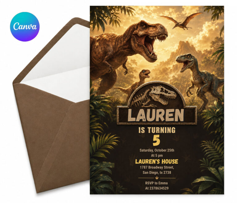 T Rex Birthday Invitation Editable Dinosaur Birthday Party Template